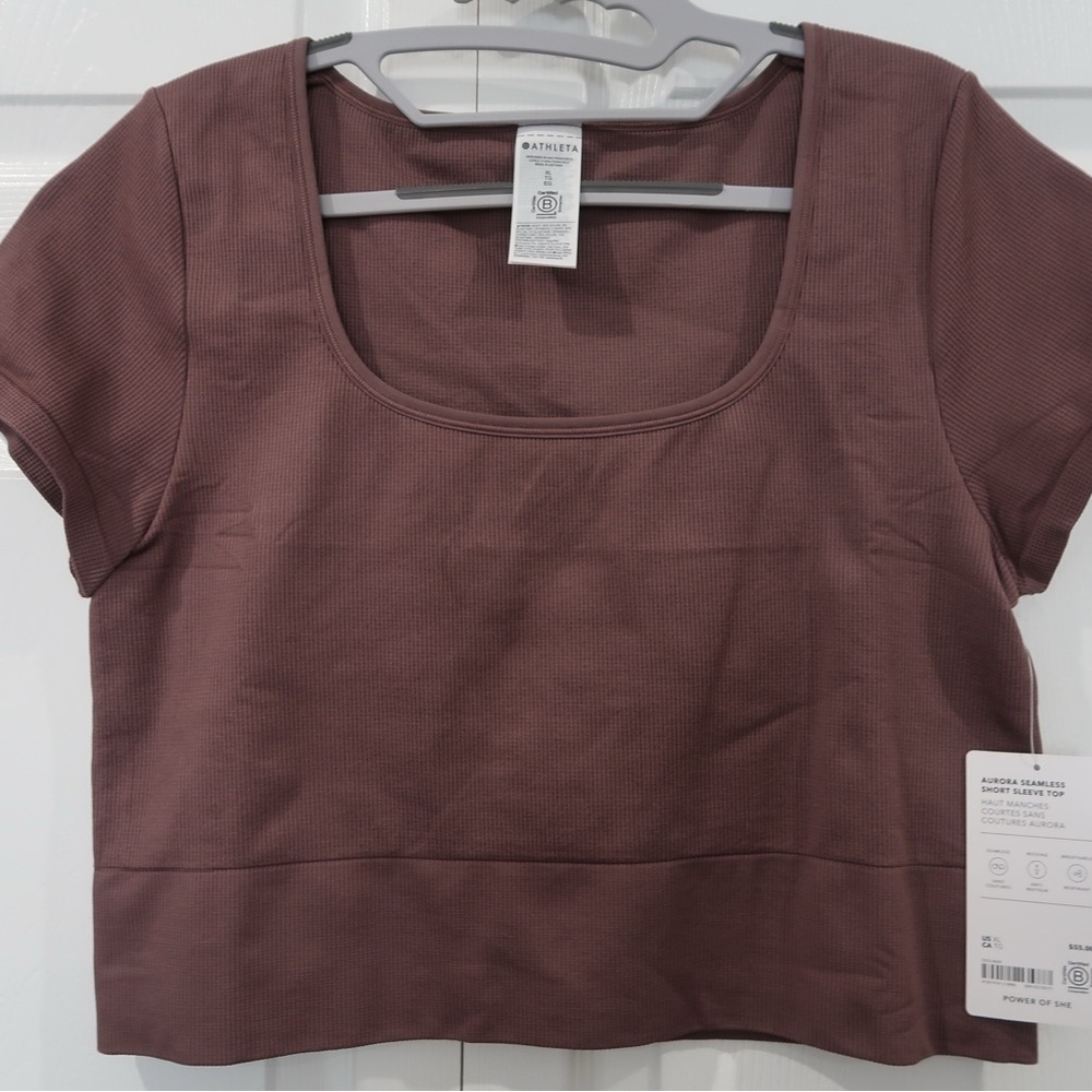 NWT - Aurora Seamless Short Sleeve Top - XL | Smoky Rose